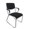 Cadeiras Interlocutor Empilhável com Braço Pelegrin em Couro Pu Preta Pel-1118 - 1
