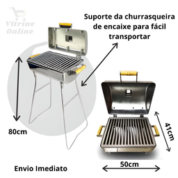 Churrasqueira Premim a Bafo + Pés para Frango Costela 50x41 - 2