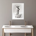 Ver imagem 1 de Quadro Banheiro Coleção Animais - Boi 33x24cm - com Vidro:madeira Branca