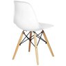 Cadeira Design Eiffel Eames Pw-071 Base em Madeira e Abs Branca - Pelegrin - 2