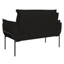 Ver imagem 3 de Poltrona Sofá Luxo Base Metal Preto Recepção Escritório Cor:preto