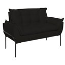 Ver imagem 4 de Poltrona Sofá Luxo Base Metal Preto Recepção Escritório Cor:preto