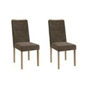 Ver imagem 1 de Cadeira Sala de Jantar Aura 2cad159 Madeirado Kit 2 Un Carvalho/suede Capuccino - Kappesberg