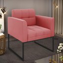 Ver imagem 7 de Poltrona Elisa Suede Base Metálica Industrial Preto - D'Rossi