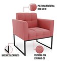 Ver imagem 5 de Poltrona Elisa Suede Base Metálica Industrial Preto - D'Rossi