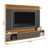 Painel Ripado Para Tv 75 Polegadas Barcelona Nature Chumbo Linea Brasil - 4