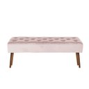 Ver imagem 2 de Banco Estofado Rubi 1,60m Suede Rosa Bebe - Clique Decorações