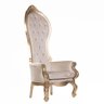 Poltrona Princess Madeira Estofada Dourado Fosco e Tecido Veludo Areia - 1