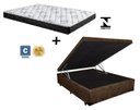 Ver imagem 1 de Cama Box Baú Casal Conforto Suede Marrom + Colchão Casal Conforto Espuma D33 Com EPS 14x138x188