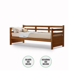 Sofá Cama Vintage Enjoy Mona em Madeira Castanho Acompanha Nicho - 3