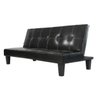 Sofá Cama em Couro P.U Preto Brilho Pelegrin - 3