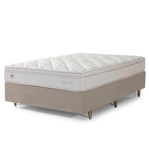Conjunto Box Solteirão Lordelo One Side Pillow Top Base Idea Alto 96x203cm - 67454