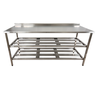 Mesa Aço Inox Profissional 180x70x90 Cm com 2 Prateleiras Fenestradas com Espelho Nortinox - 2