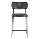 Ver imagem 3 de Kit 04 Banquetas Médias para Cozinha Lila Estofada com Encosto Couríssimo Preto - Desk Design
