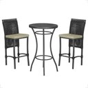 Ver imagem 1 de Mesa Bistrô e 2 Banquetas Roma Preta Corda Náutica Estofado 7 Trama Original