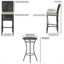 Ver imagem 2 de Mesa Bistrô e 2 Banquetas Roma Preta Corda Náutica Estofado 7 Trama Original