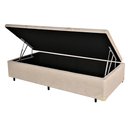 Ver imagem 1 de Cama Box Baú Solteiro Suede Bege 88x188x42