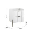 Ver mais imagens de Kit 2 Mesa Cabeceira Industrial Branco para Cama Moriah 45cm Pés Moderno Champagne