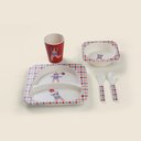 Ver imagem 1 de Kit de Alimentação Clown C/ 5 Peças Bambu Vermelho - A\baby