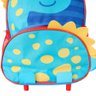 Mochila Infantil Alça Reforçada e Rodinha Dinossauro Azul - 2