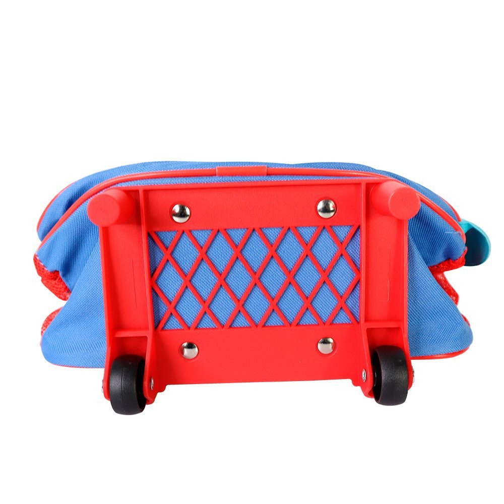 Mochila Infantil Alça Reforçada e Rodinha Dinossauro Azul - 3