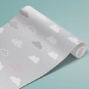 Ver imagem 4 de Papel de Parede Infantil - Nuvens Cinza Arte Destaque 3 Metros