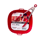 Ver imagem 2 de Kit Forro para Air Fryer Quadrada 21cm e Pinça Multiuso de 25cm em Silicone Vermelho - Unyhome