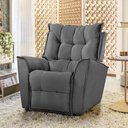 Ver imagem 1 de Poltrona do Papai Reclinável King Veludo Chumbo - Star Confort