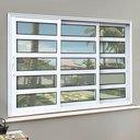 Ver imagem 2 de Janela Alumínio Elite c/Travessas 3F.Móv.1/3 120 x 150 V.Liso Branco Brimak