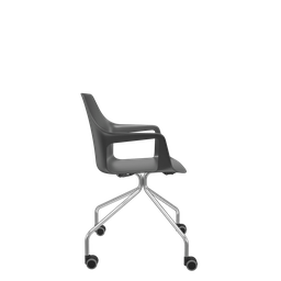 Cadeira Vesper Giratória Estrutura Cromada 4 Pés com Braços Fixos - 2