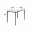 Ver imagem 2 de Mesa de Jantar Londrina com 4 Cadeiras Imbuia Rufato Móveis Cor Tampo Off White Tecido Azul