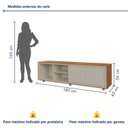 Ver imagem 5 de Rack e Painel para TV até 75 Polegadas 232cm x 250cm com Cristaleira LED 100% MDF Delux Naturale/Off White