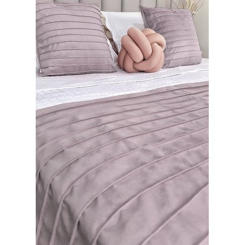Peseira Drapeada Line Dupla Face em Veludo Cama Solteiro Cor:Rosa Quartzo