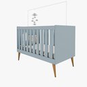 Ver imagem 4 de Berço Mini Cama Móveis Estrela Ternura - Azul Wood