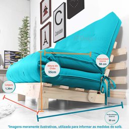 Futon Casal Tokio Sofá Cama com Madeira Maciça - 6 Futon Casal Tokio Sofá Cama com Madeira Maciça - 6