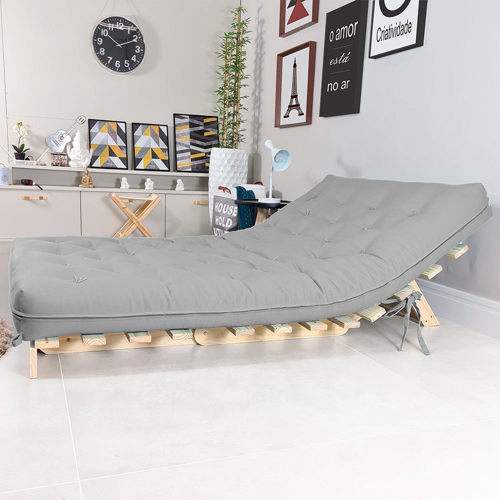 Futon Casal Tokio Sofá Cama com Madeira Maciça | MadeiraMadeira