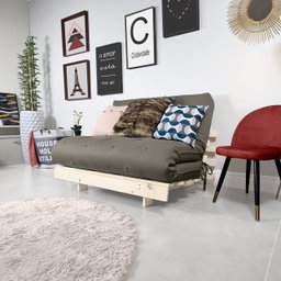 Futon Casal Tokio Sofá Cama com Madeira Maciça - 5