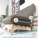 Ver imagem 7 de Futon Casal Tokio Sofá Cama com Madeira Maciça