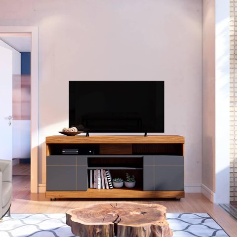 Rack Yara com 2 Portas - Castanho/Preto