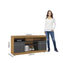 Ver imagem 4 de Rack Yara com 2 Portas - Castanho/Preto