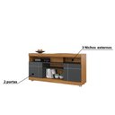 Ver imagem 3 de Rack Yara com 2 Portas - Castanho/Preto