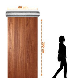 Placa Revestimento Adesiva Flexível para Parede Madeira Jacarandá 60x300cm - 3