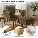 Ver imagem 4 de Kit Poltrona e Puff Alice Decorativa Confortável para Sala Recepção Manicure Quarto Tecido Suede