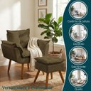 Ver imagem 5 de Kit Poltrona e Puff Alice Decorativa Confortável para Sala Recepção Manicure Quarto Tecido Suede