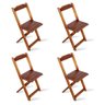 Kit 4 Cadeiras Dobravel Madeira Padrao Imbuia - Tarimata - Cor: Marrom - 1