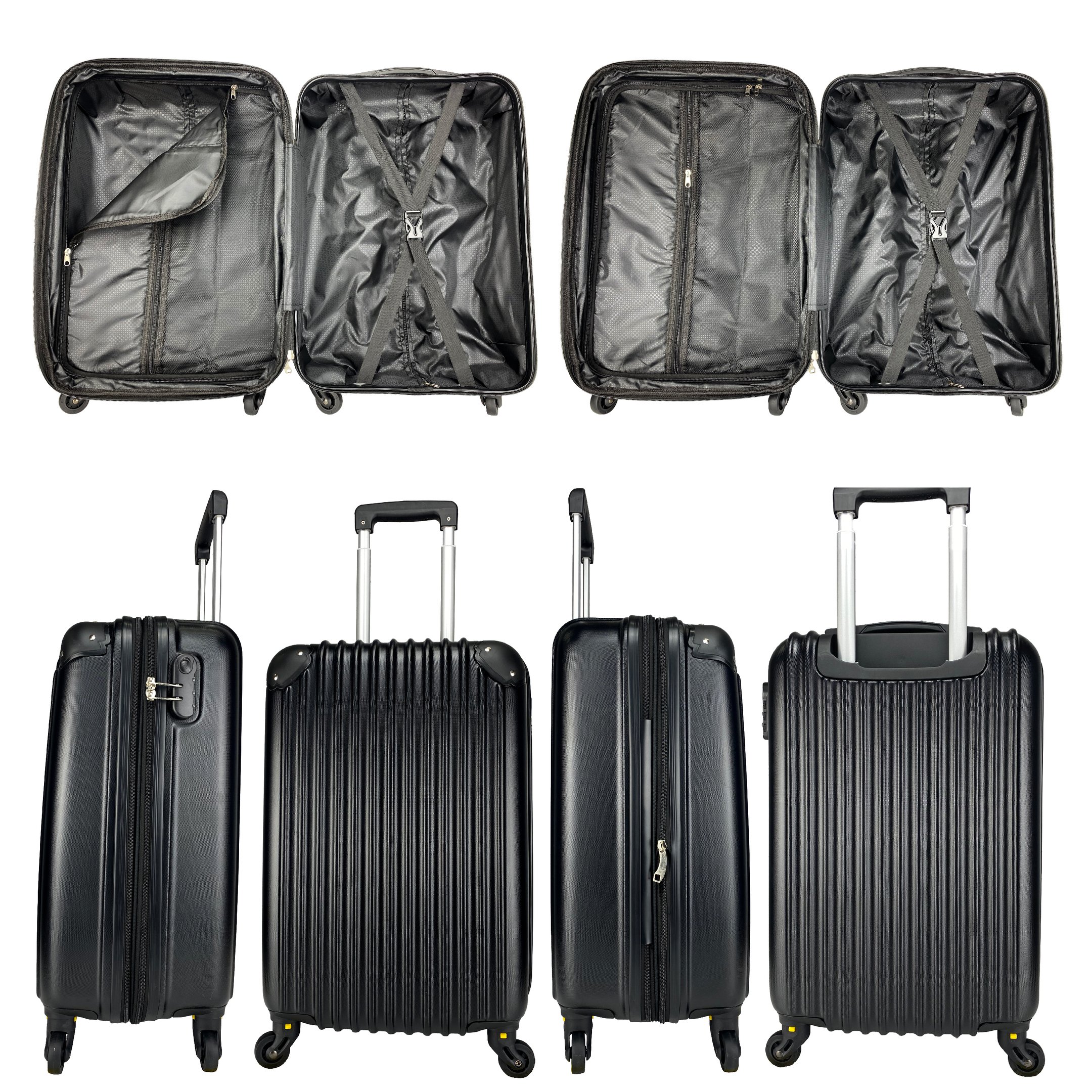 Mala de Viagem de Bordo Roda Giro 360 Grau Rígida Inglaterra 25x59x37cm Black - 2
