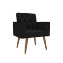 Ver imagem 5 de Kit 2 Poltronas para Sala Escritório Recepção Sala de Espera Thais Suede Preto