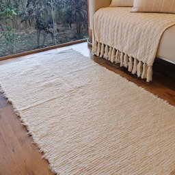 Tapete Artesanal Algodão Beira Cama Versatto Nude Cru 80 X 150 - 2