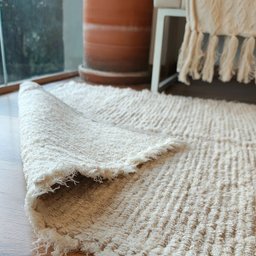 Tapete Artesanal Algodão Beira Cama Versatto Nude Cru 80 X 150 - 5