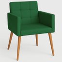 Ver imagem 4 de Poltrona Decorativa para Sala de Espera Comercial Tecido Suede Base de Madeira Pés Palito